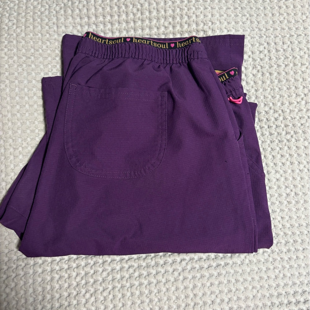 HeartSoul Vibrant Purple Scrub Pants